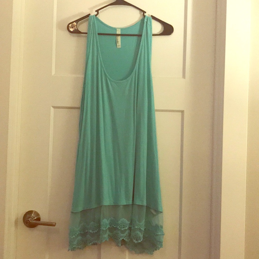 Long tank/dress with lace detail.